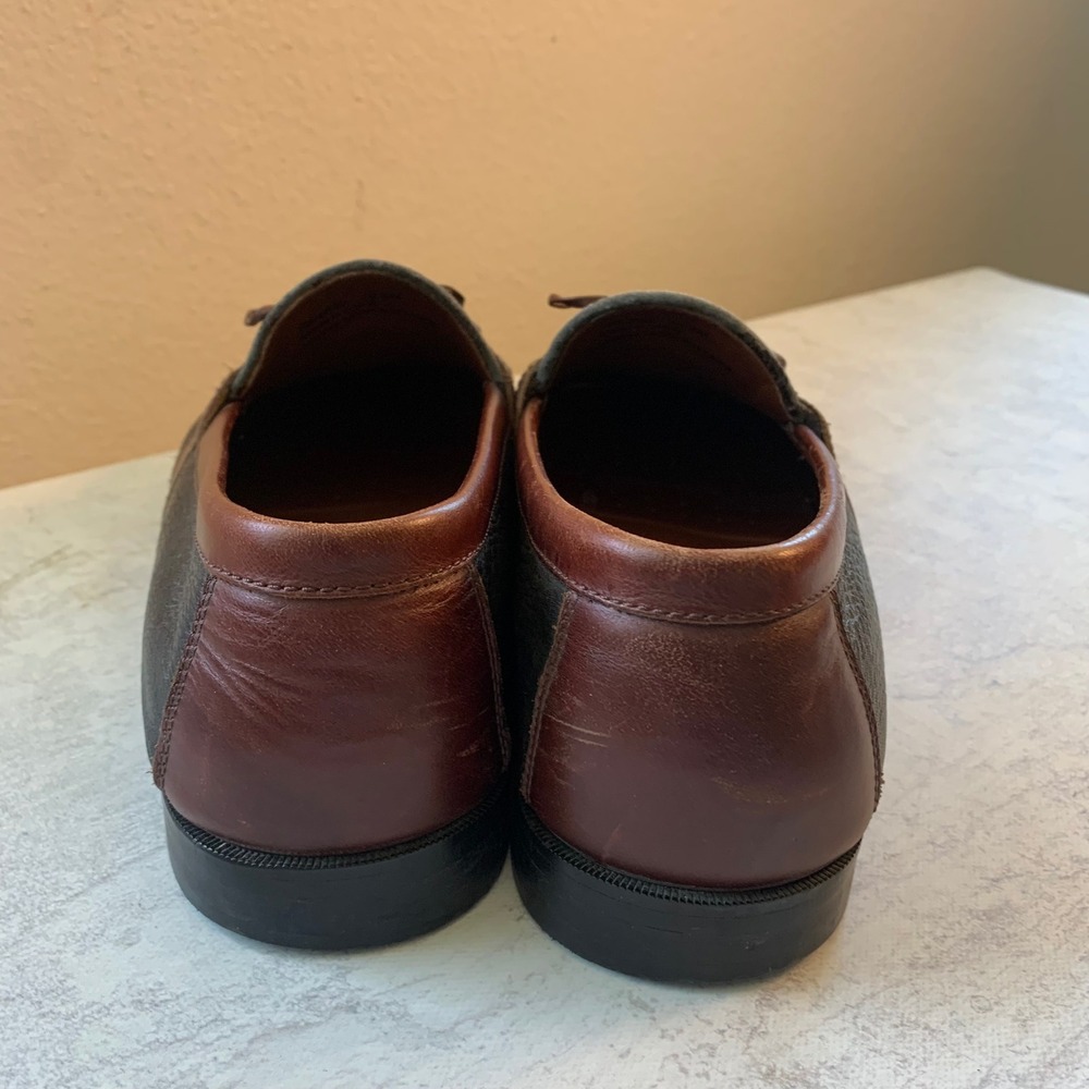 Johnston & Murphy Mens 10.5 M Kiltie Tassel Loafers Brown Black Handcrafted USA - Picture 9 of 15